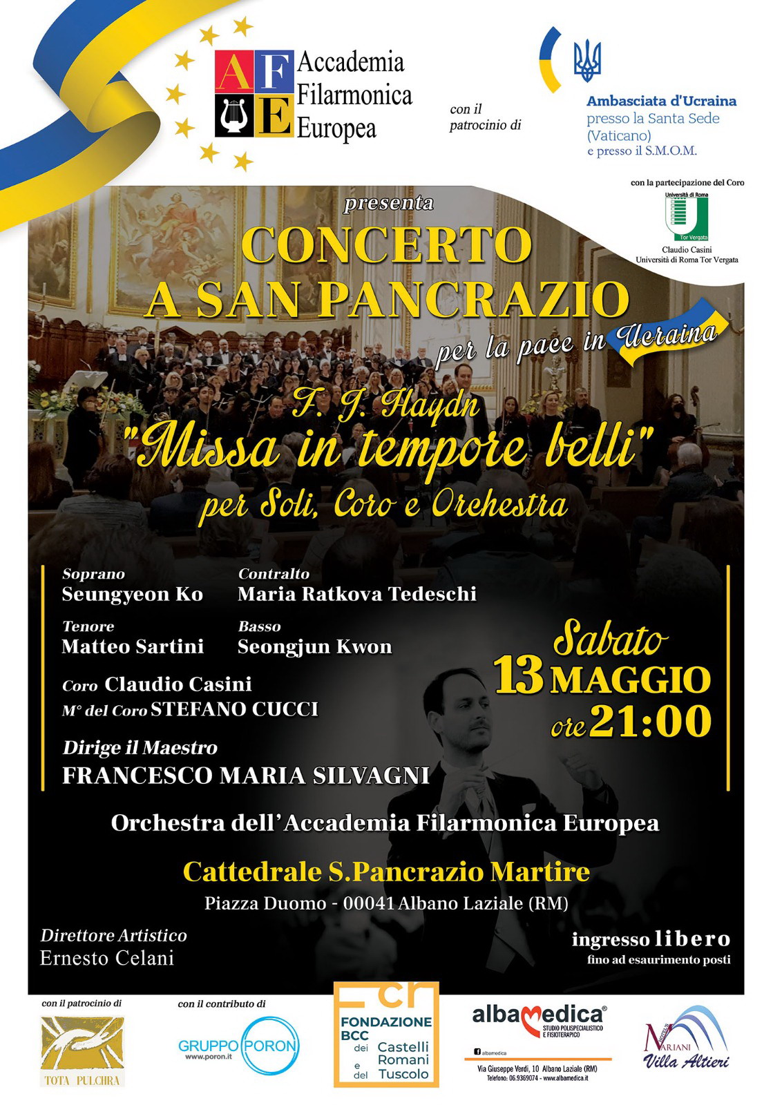 Albano Laziale: Concerto a San Pancrazio per la Pace