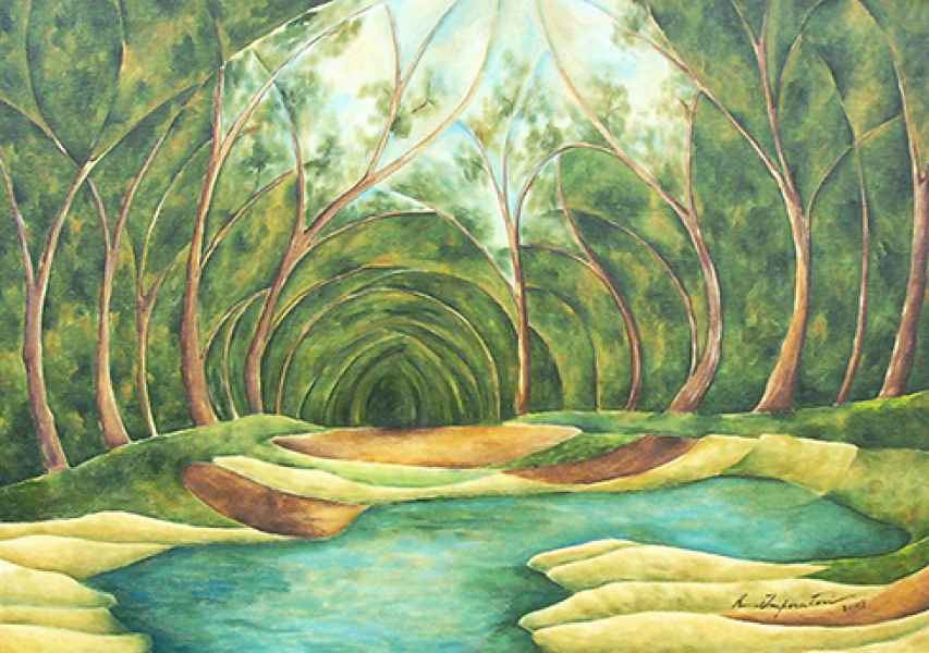 Bosco - acrilico su tela - 50 x 70 - 2002