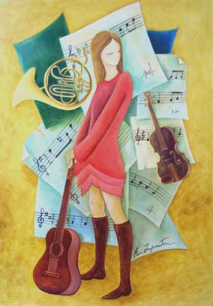 La Musica - acrilico su tela - 50 x 70 - 2001