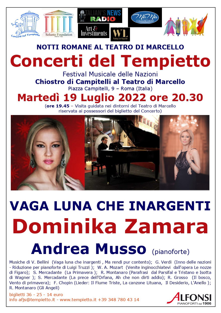 Il soprano Dominika Zamara al Teatro di Marcello 